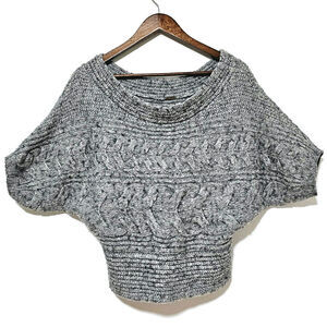 Free People Off the Shoulder Sweater Wool Blend Gray Cable Knit Size Medium